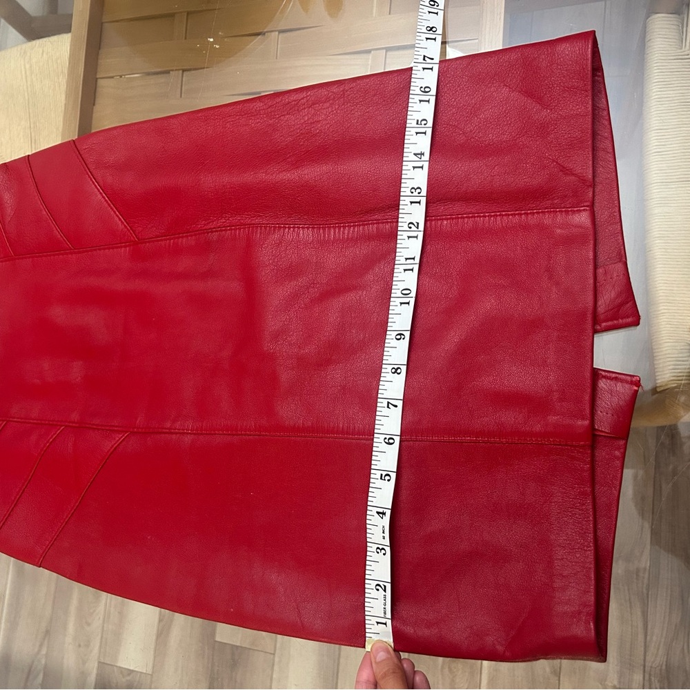 Danier Red Leather Skirt - Picture 12 of 13